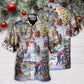 Christmas Winter Santa Hawaiian Shirt Pattern View For Lightweight Everyday Style
