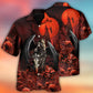 Halloween Spooky Dark Skull Hawaiian Shirt Detailed Pattern View For Coastal Travel