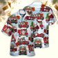 Festive Gnome Christmas Truck Hawaiian Shirt Design View For Summer Travel