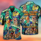 Abstract Watercolor Tennis Cycling Hawaiian Shirt Artwork Detail For Resort Trips And Outdoor Activities