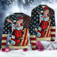 Christmas Patriotic Santa Claus Sweater For Winter Celebrations Family Events And Relaxed Seasonal Styling