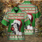 Cat Wreck Tree Blame Doggie Falalala Christmas Hawaiian Shirt Pattern Detail For Vacation Travel And Daily Wear