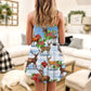Deer Snow Art Merry Christmas V-Neck Sleeveless Cami Dress For Festive Events And Casual Summer Styling