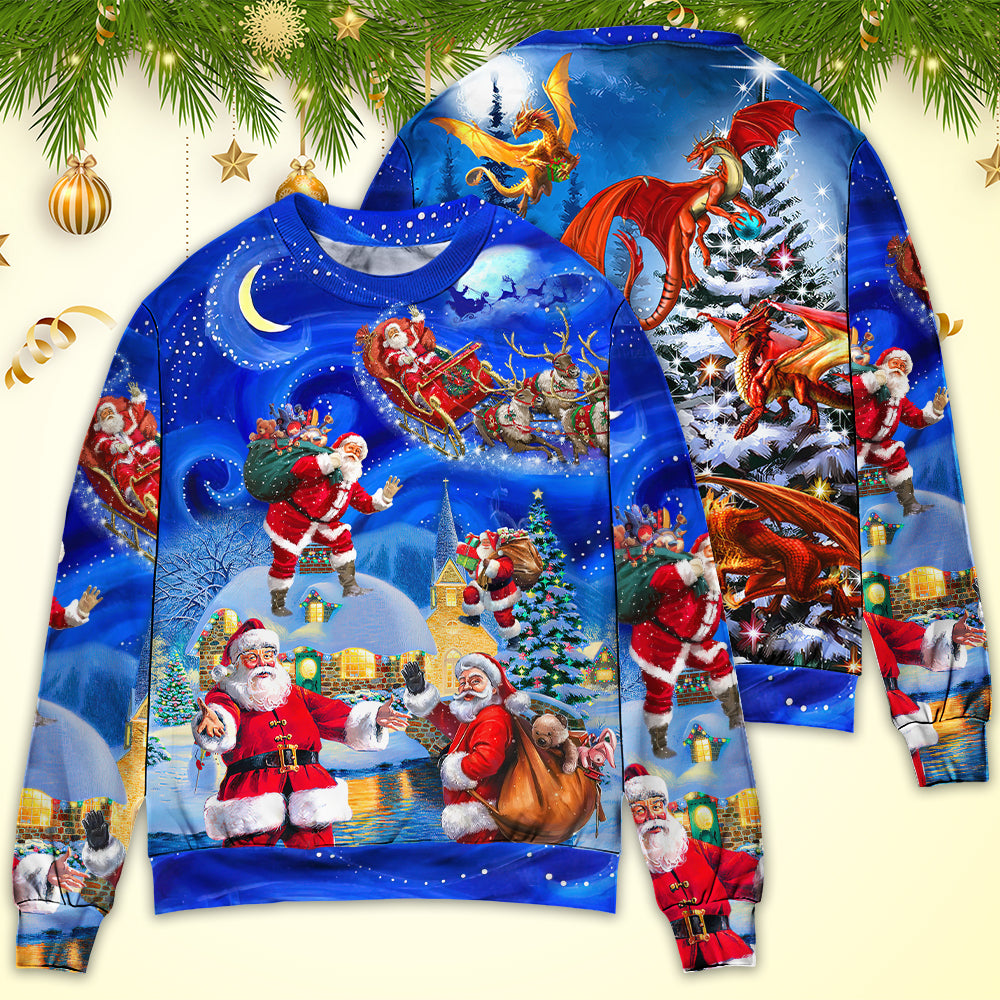 Christmas Santa In Town Magic Night Sweater For Family Gatherings Winter Travel And Everyday Seasonal Comfort