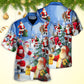 Christmas Santa Hawaiian Shirt Front Pattern View For Outdoor Gatherings