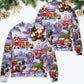 Santa Hot Rod Christmas Tree Sweater For Seasonal Parties Cozy Gatherings And Thoughtful Holiday Gifts