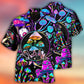 Bohemian Colorful Neon Mushroom Psychedelic Hawaiian Shirt Pattern View For Lightweight Everyday Style