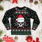 Skull In Santa Hat With Holiday Candy Long Sleeve Pajamas Set For Christmas Mornings And Relaxed Lounging