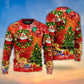 Christmas Santa Holiday Tree Red Light Sweater For Winter Celebrations Family Events And Relaxed Seasonal Styling