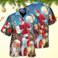 Funny Blue Santa Elf Christmas Sky Hawaiian Shirt Pattern View For Relaxed Warm Weather Outfits