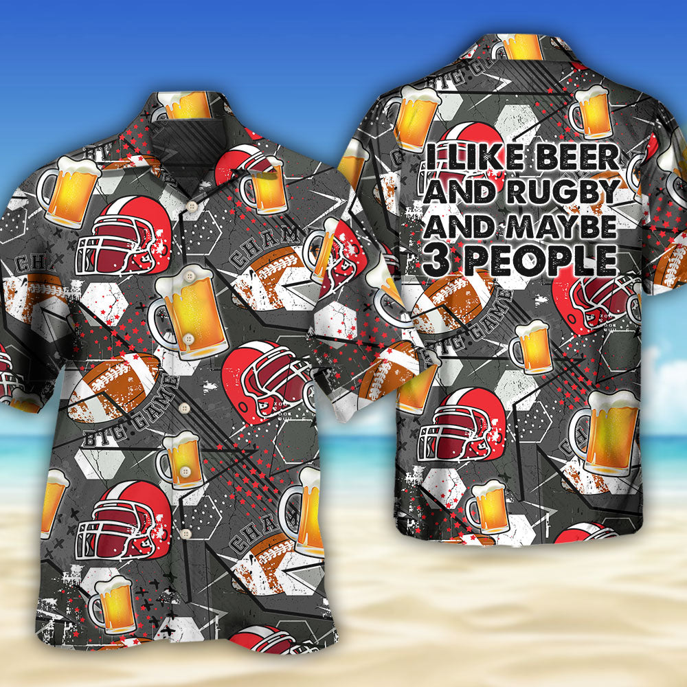 Rugby Beer Maybe People Hawaiian Shirt Artwork View For Coastal Escapes And Resort Style
