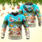 Tropical Funny Christmas Santa Beach Vacation Hoodie For Festive Family Moments Winter Wear And Holiday Gift Ideas