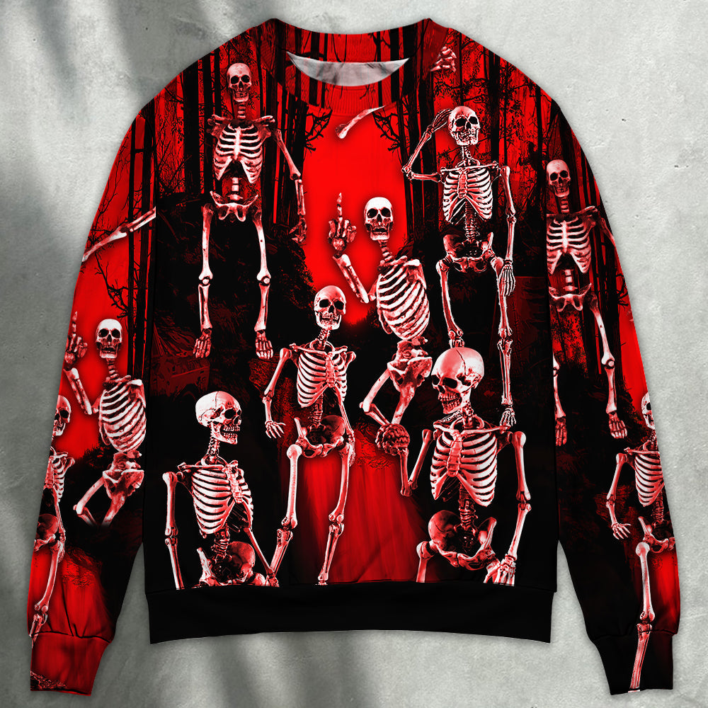 Skull Action Figure Sweater For Halloween Events Weekend Outings And Creative Gift Giving