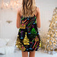 Christmas Celebration Neon Party V-Neck Sleeveless Cami Dress For Summer Events And Comfortable Everyday Style