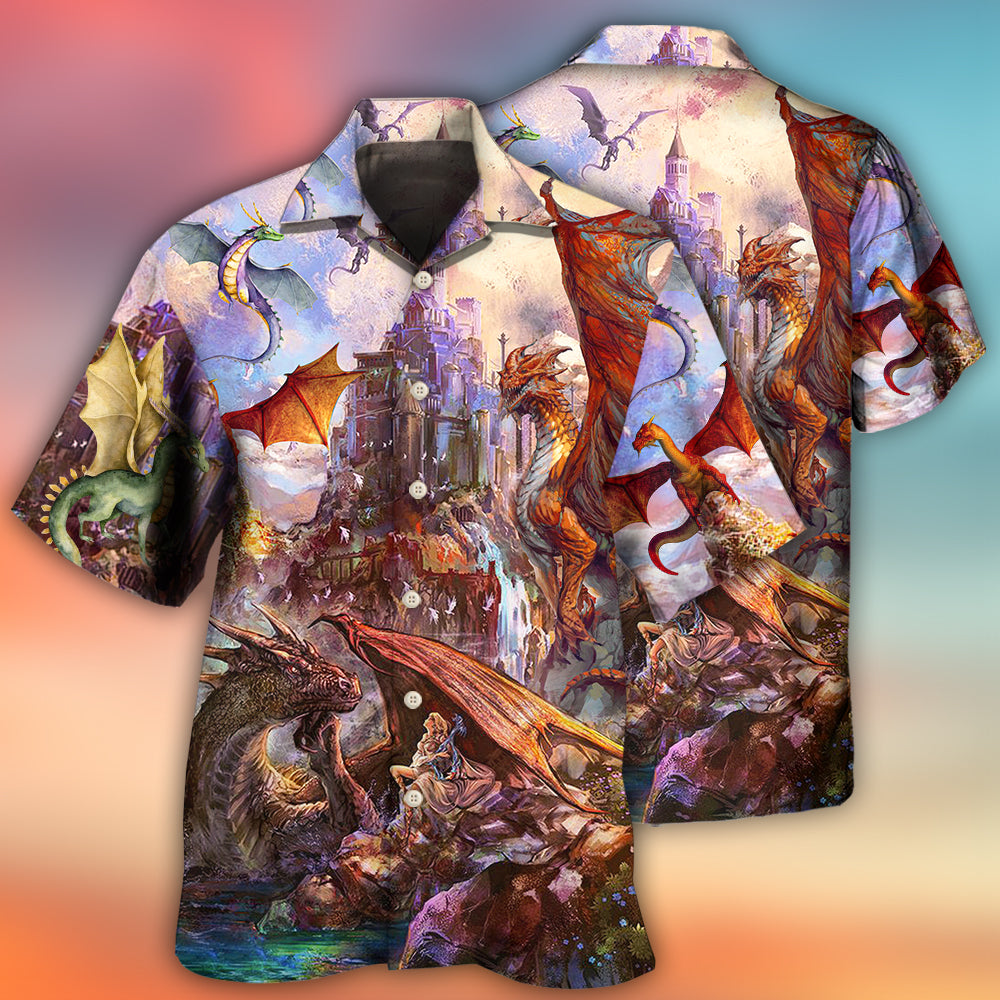 Dragon Fantasy Hawaiian Shirt For Coastal Adventures And Warm Weather Wear