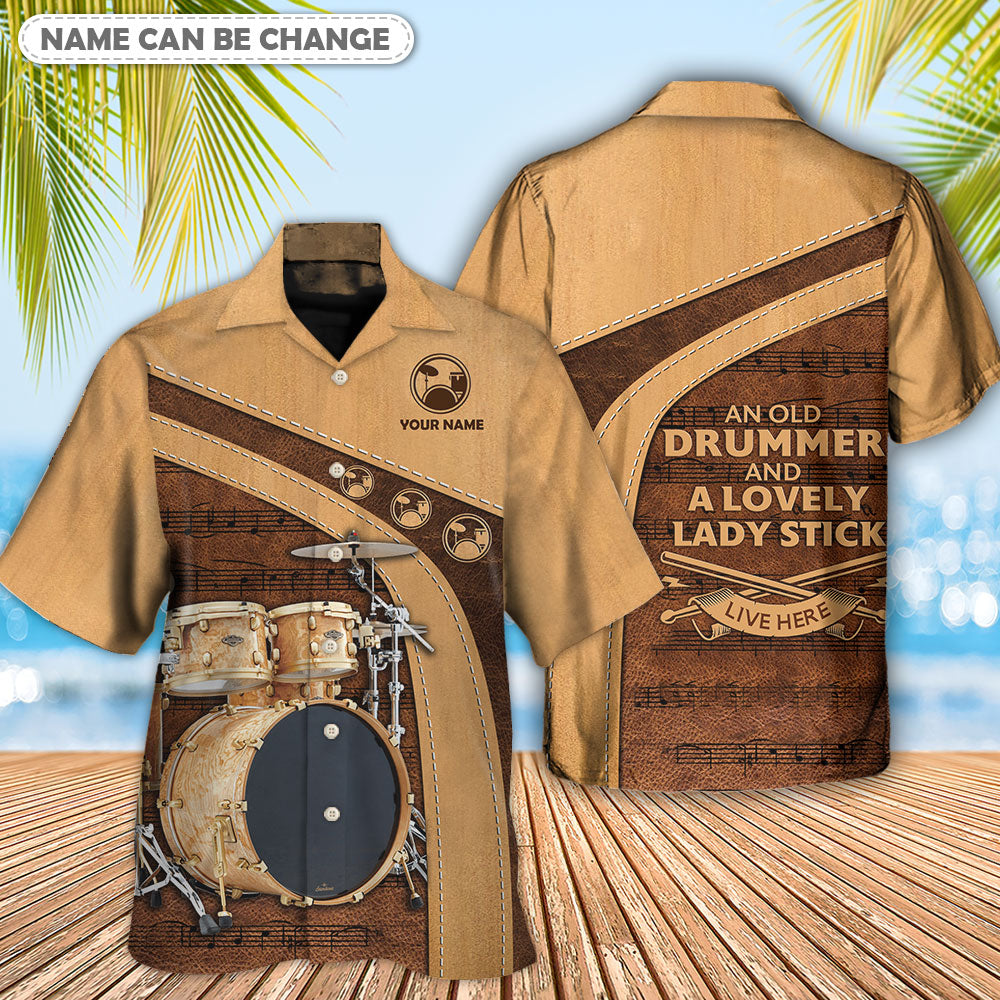 Old Drummer Lady Personalized Hawaiian Shirt For Resort Getaways And Comfortable Summer Activities
