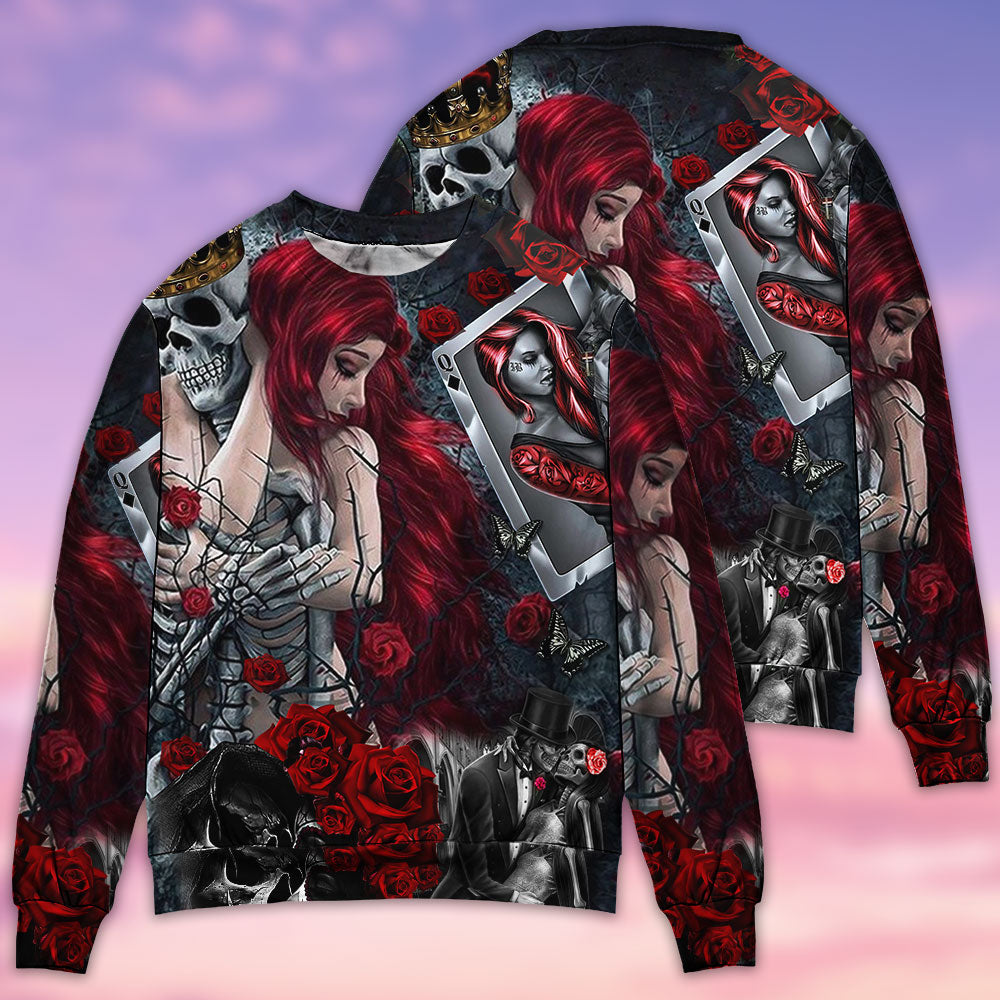 Skull And Rose Sweater For Alternative Fashion Events And Thoughtful Seasonal Gifts