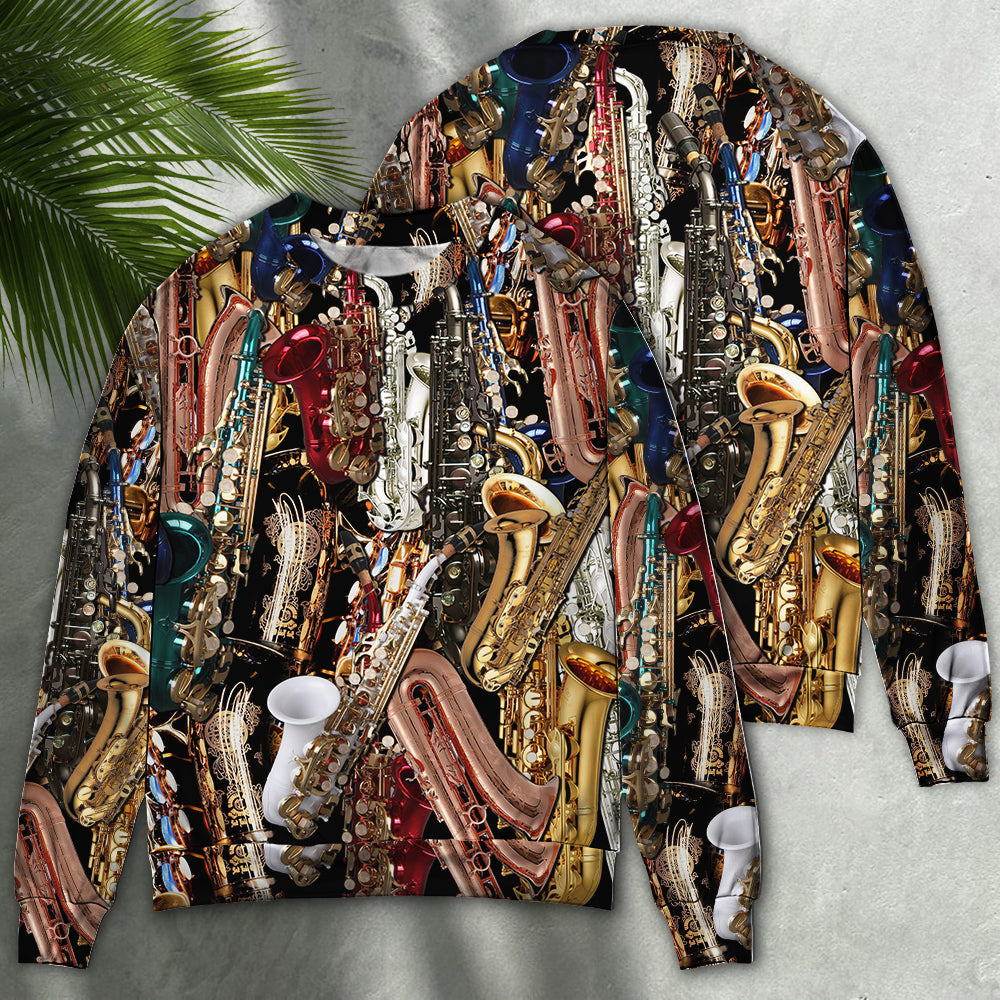 Saxophone Music Therapy Sweater For Live Events Travel And Relaxed Creative Outfits