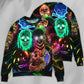 Glowing Neon Light Skull Sweater For Alternative Fashion Events And Thoughtful Seasonal Gifts