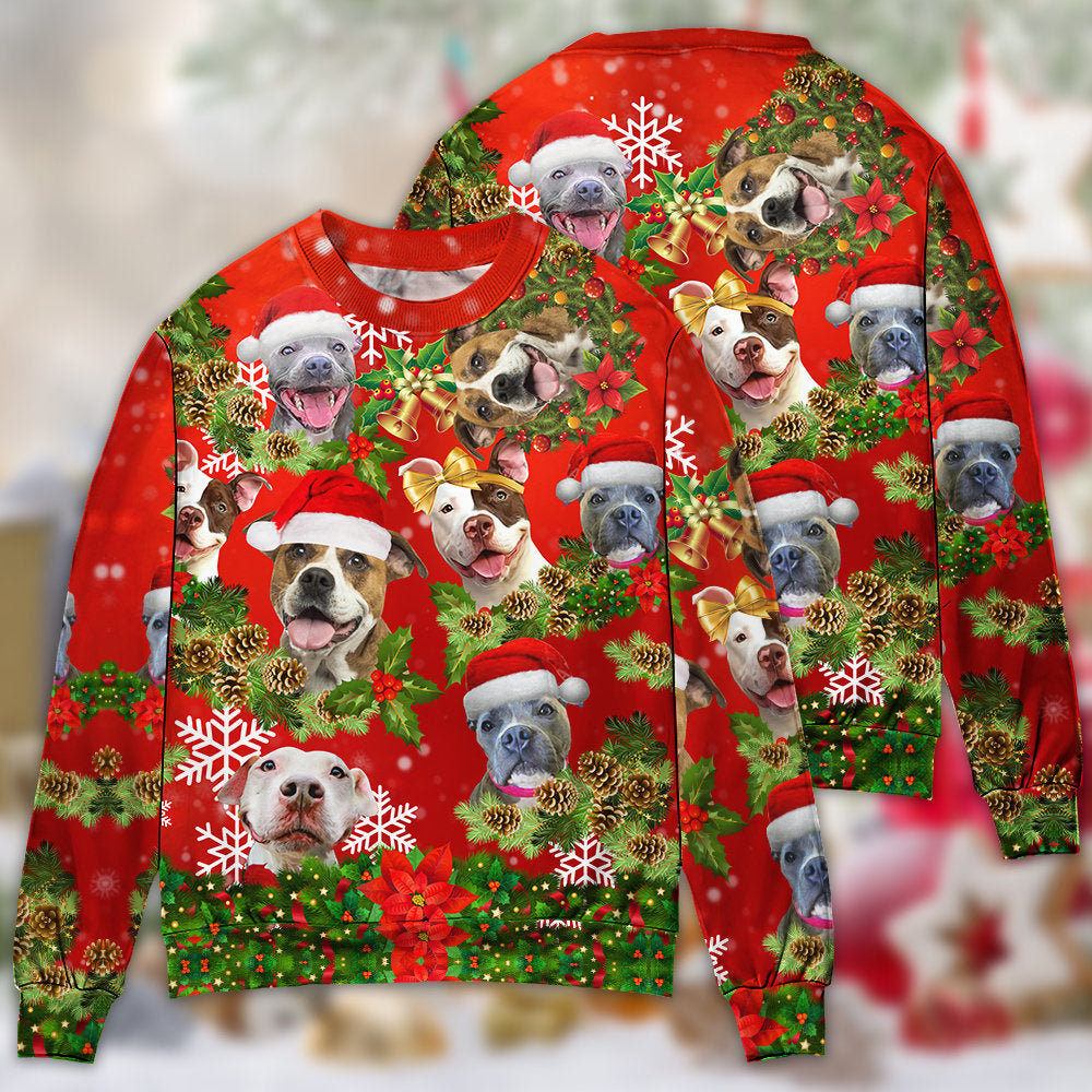 Pitbull Christmas Dogs Are Family Sweater For Festive Family Events Casual Wear And Holiday Gift Giving