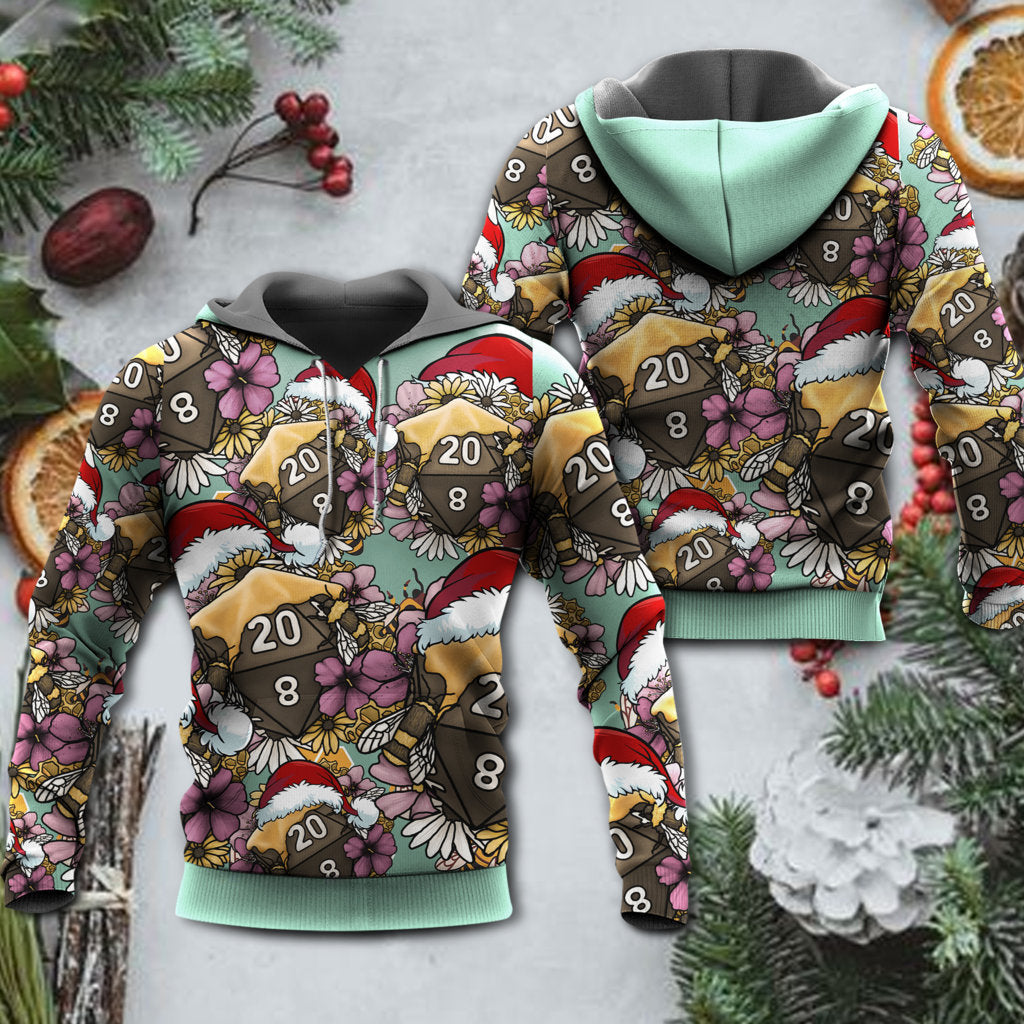 Christmas Bee Dice Holiday Vibe Hoodie For Holiday Vacations Winter Events And Everyday Comfort