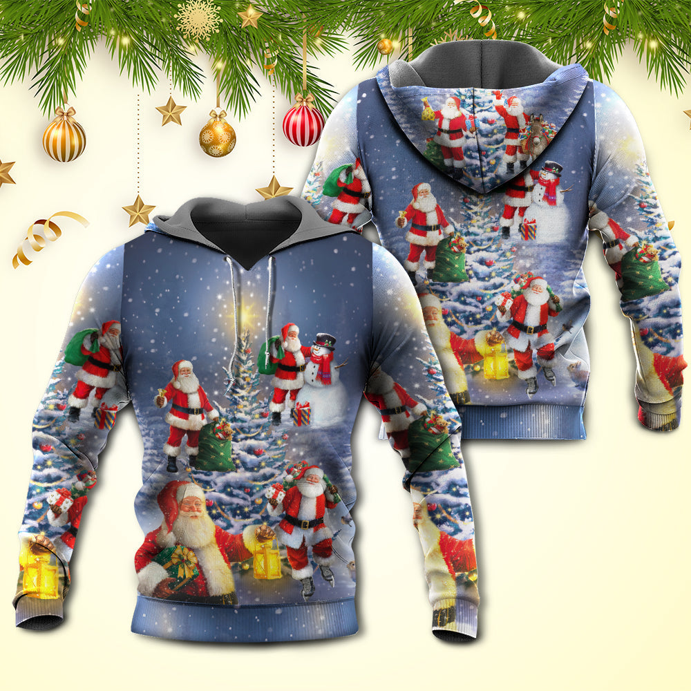 Christmas Santa Love Light Tree Hoodie For Holiday Gatherings Winter Travel And Seasonal Gifting