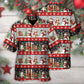 Christmas Santa Snowman Hawaiian Shirt Fabric Pattern Detail For Summer Travel