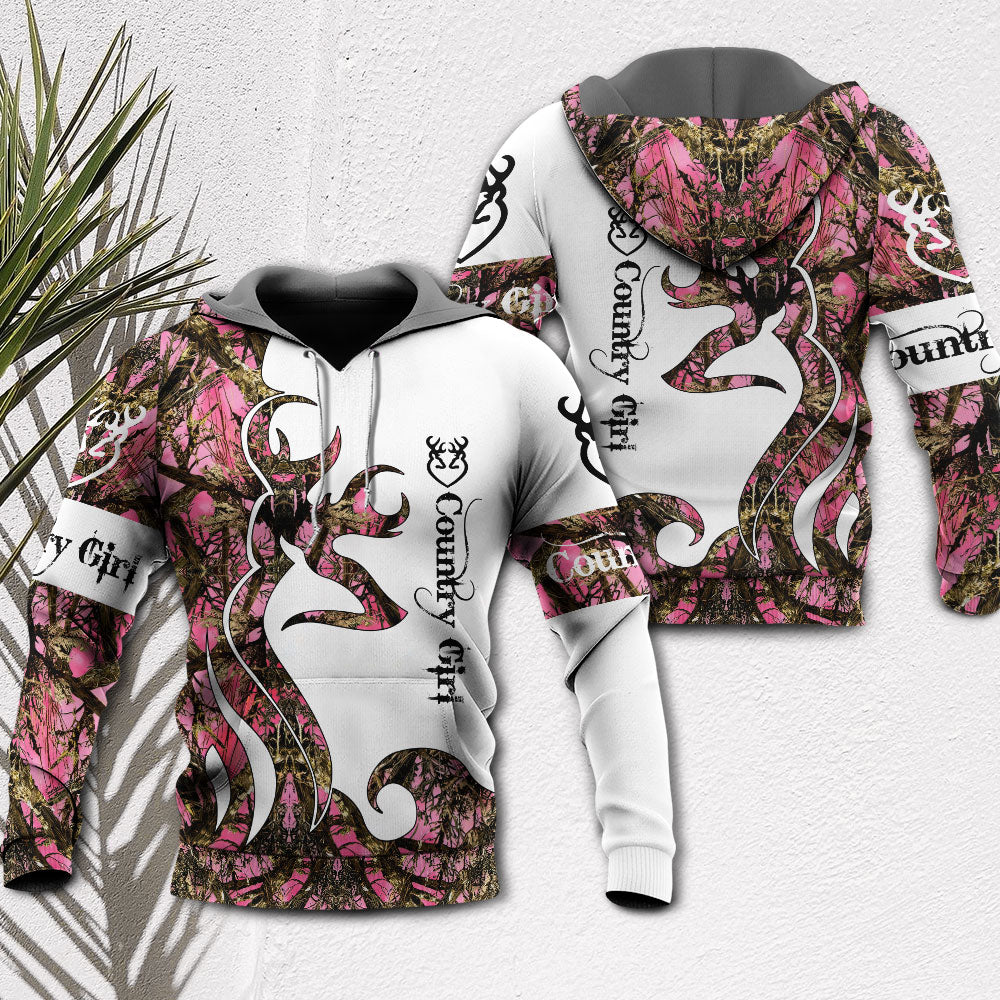 Pink Hunting Country Girl Camo Hoodie For Hunting Enthusiasts Daily Wear And Weekend Adventures