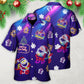 Neon Christmas Santa Light Party Hawaiian Shirt Artwork View For Coastal Escapes And Resort Style