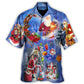 Festive Christmas Town Hawaiian Shirt Pattern View For Relaxed Warm Weather Outfits