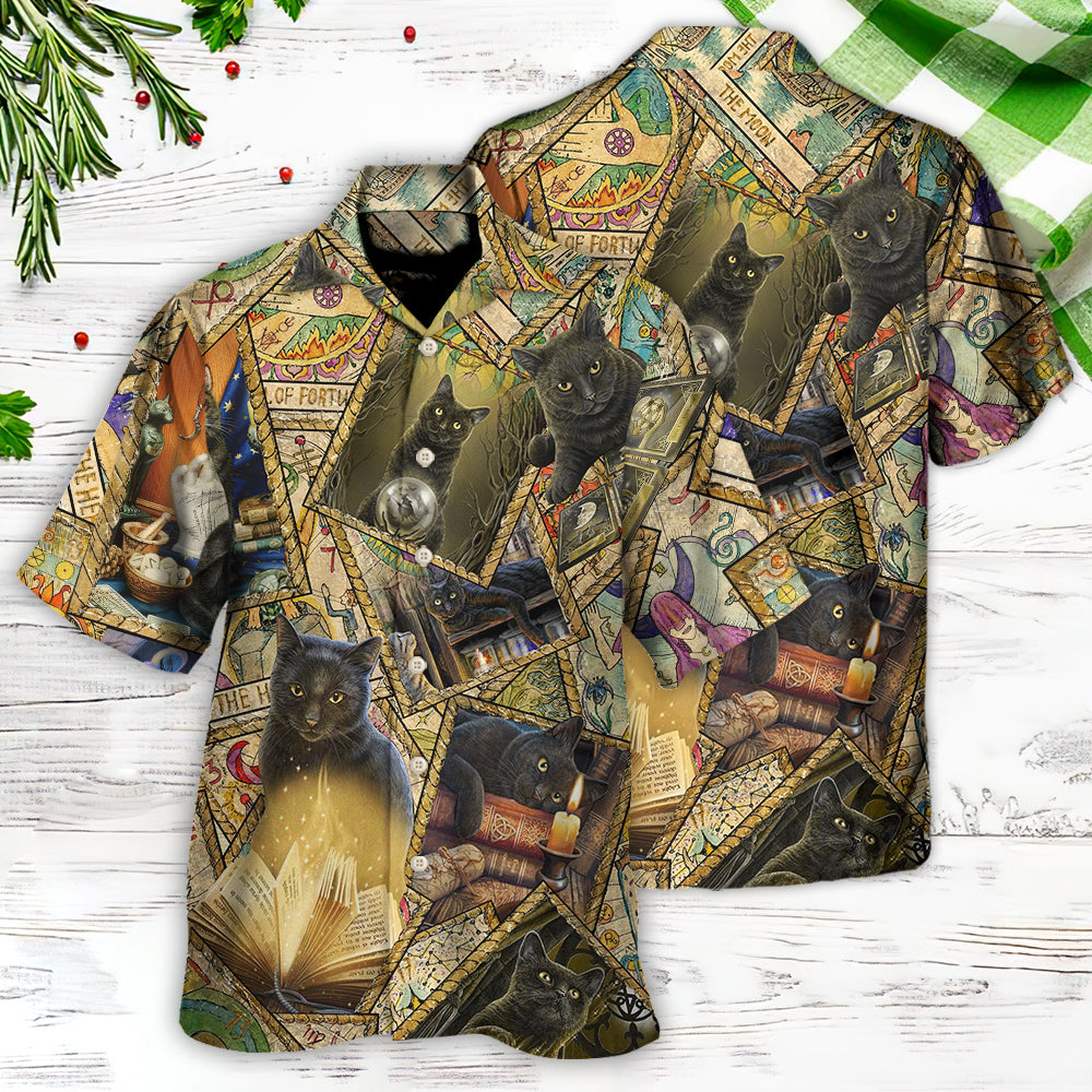 Cute Magical Vintage Cat Hawaiian Shirt For Warm Weather Adventures And Everyday Comfort