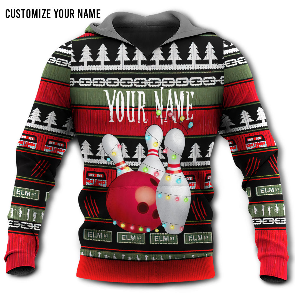Christmas Bowling Personalized Hoodie For Holiday Parties Weekend Outings And Cheerful Gift Giving