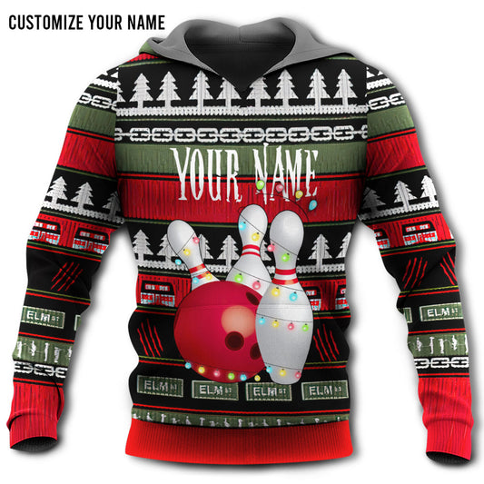 Christmas Bowling Personalized Hoodie For Holiday Parties Weekend Outings And Cheerful Gift Giving