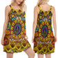 Hippie Sunflowers Love Sunshine V-Neck Sleeveless Cami Dress For Beach Travel And Free Spirited Outfits