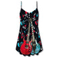 Guitar All I Need Is Music V-Neck Sleeveless Cami Dress For Festivals Travel And Relaxed Casual Summer Wear