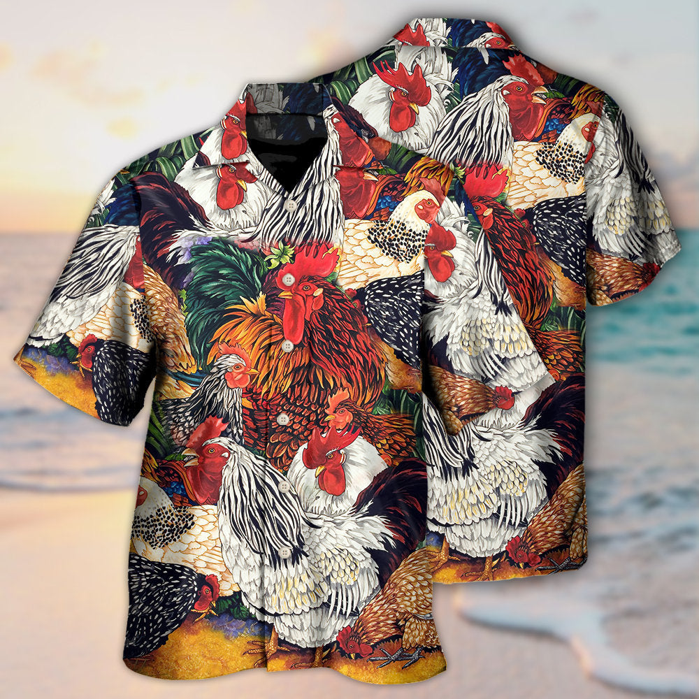 Rustic Chicken Farm Hawaiian Shirt For Summer Events And Casual Outdoor Wear