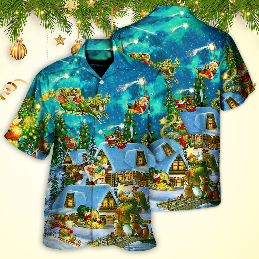 Magical Christmas Night Hawaiian Shirt For Warm Weather Adventures And Everyday Comfort