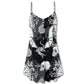 Gothic Dragon Fire Compass V-Neck Sleeveless Cami Dress For Festivals And Distinctive Alternative Styling