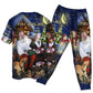 Together Through The Christmas Holidays Short Sleeve Pajamas Set For Holiday Bedtime And Cozy Home Wear