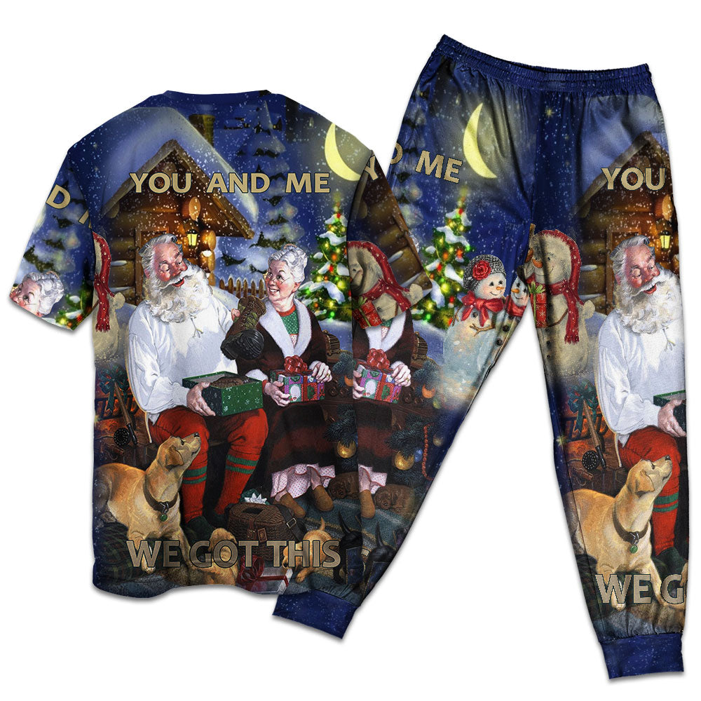 Together Through The Christmas Holidays Short Sleeve Pajamas Set For Holiday Bedtime And Cozy Home Wear