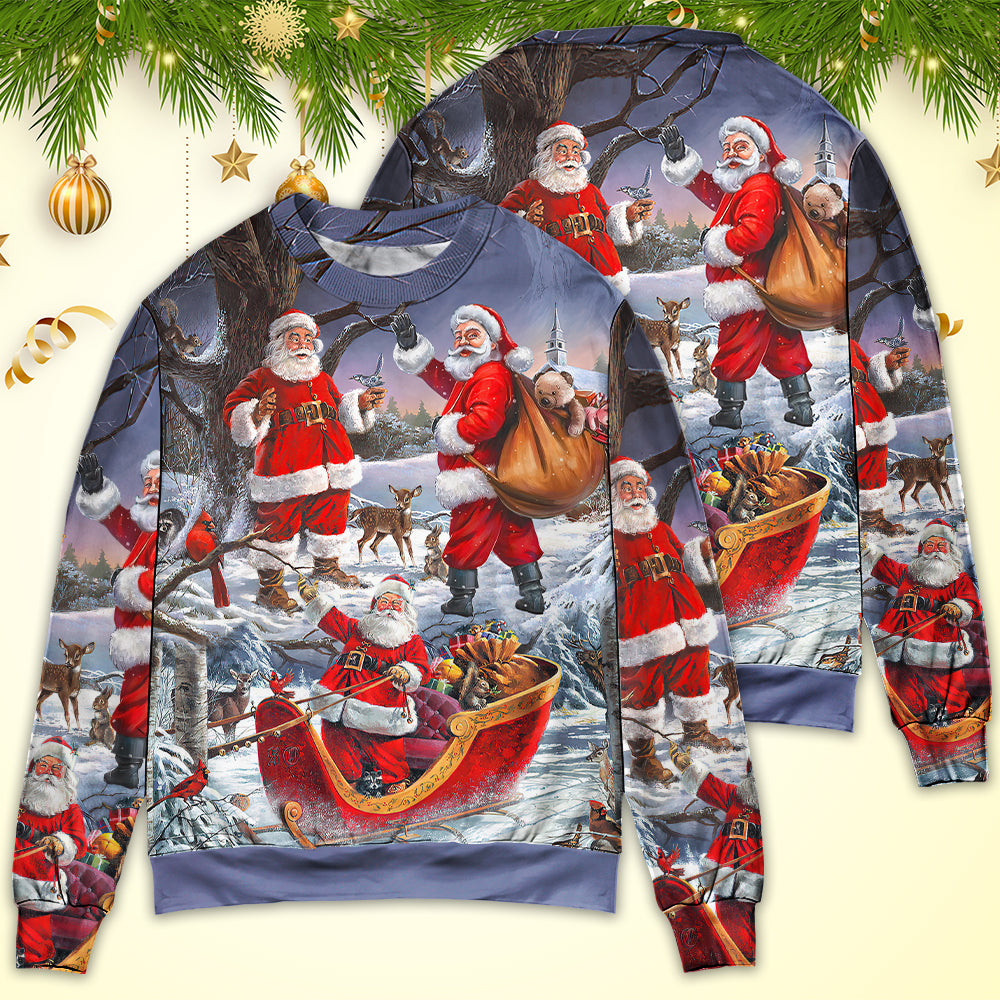 Christmas Funny Santa Happy Xmas Is Coming Sweater For Winter Parties Seasonal Adventures And Relaxed Everyday Styling