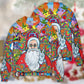 Hippie Santa Colorful Sweater For Holiday Parties Family Gatherings And Seasonal Gift Giving