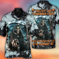 Dark Skull Death Scythe Hawaiian Shirt Pattern Detail For Vacation Travel And Daily Wear
