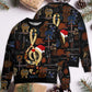Christmas Guitar Happiness Santa Hat Sweater For Holiday Travel Winter Outings And Cheerful Gift Giving
