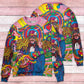 Hippie Rock Music Colorful Sweater For Free Spirited Outfits Holidays And Everyday Comfort