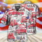 Patriotic Red Truck USA Flag Independence Hawaiian Shirt For Beach Parties And Weekend Getaways