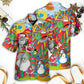 Festive Hippie Santa Christmas Hawaiian Shirt Relaxed Style View For Thoughtful Gifting