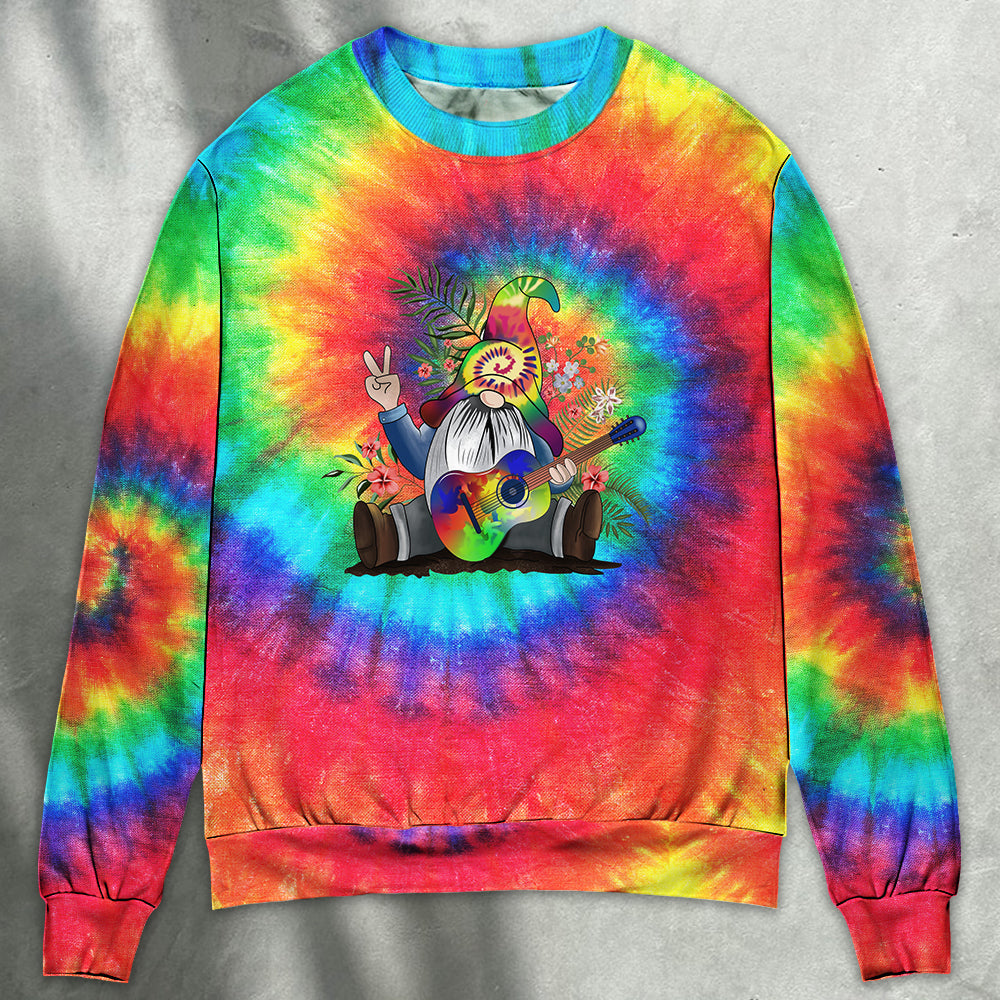 Hippie Power Of Music Gnome Sweater For Creative Spirits Travel Parties And Comfortable Casual Wear