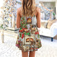 Dog Lover Merry Christmas V-Neck Sleeveless Cami Dress For Christmas Parties Travel And Bright Seasonal Fashion