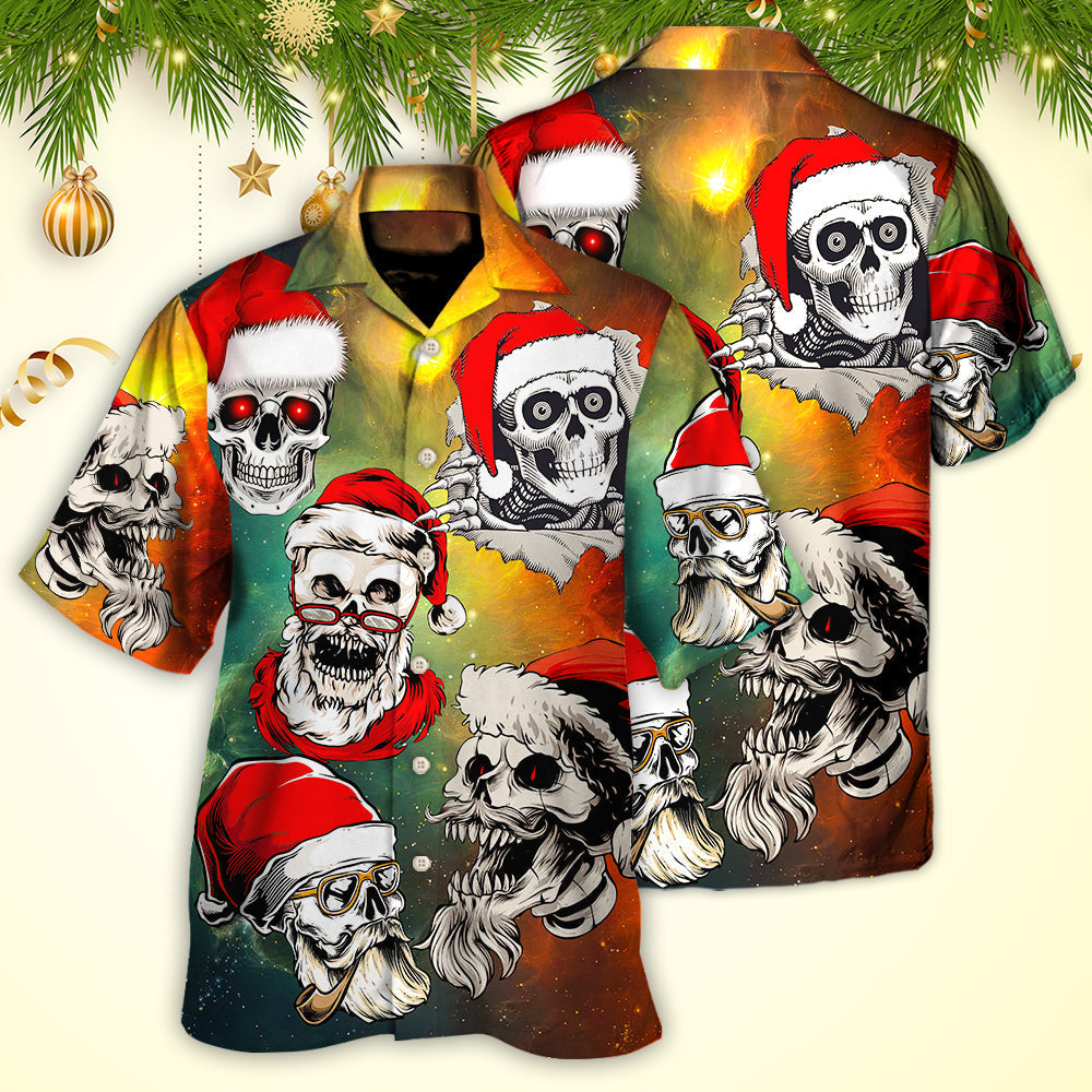 Galaxy Christmas Santa Hawaiian Shirt All Over Print Detail For Summer Travel